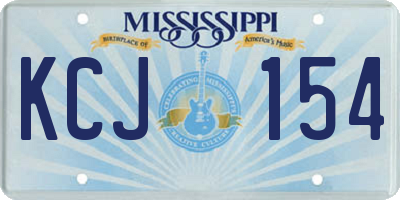 MS license plate KCJ154