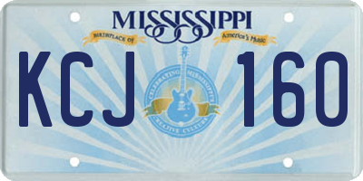 MS license plate KCJ160