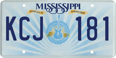 MS license plate KCJ181