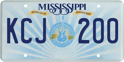 MS license plate KCJ200