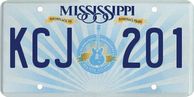 MS license plate KCJ201