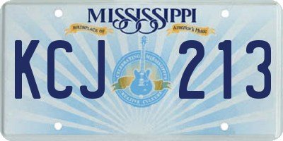 MS license plate KCJ213