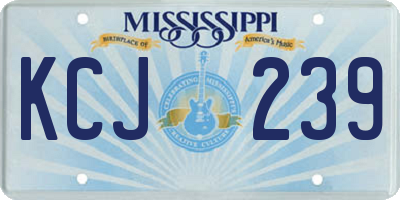 MS license plate KCJ239