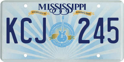 MS license plate KCJ245