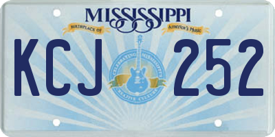 MS license plate KCJ252