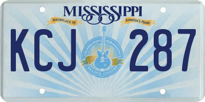 MS license plate KCJ287