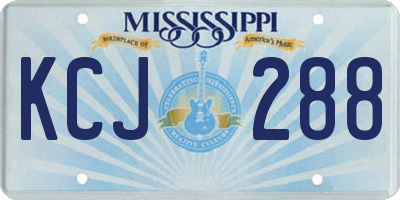 MS license plate KCJ288