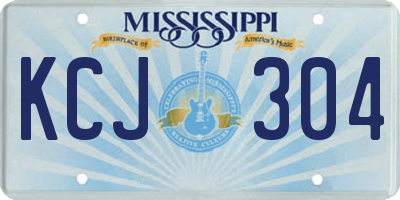 MS license plate KCJ304