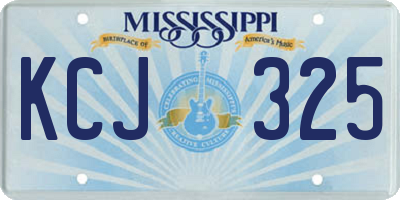 MS license plate KCJ325