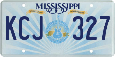 MS license plate KCJ327