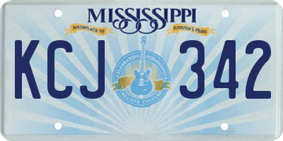 MS license plate KCJ342
