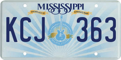 MS license plate KCJ363