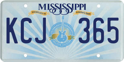 MS license plate KCJ365