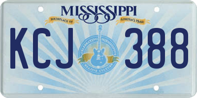 MS license plate KCJ388