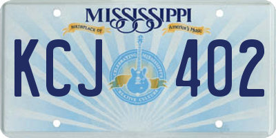 MS license plate KCJ402