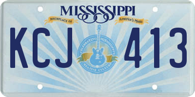 MS license plate KCJ413