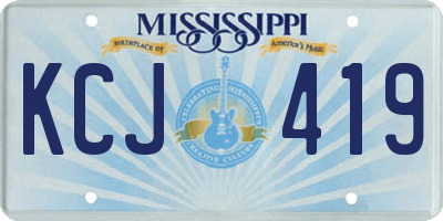 MS license plate KCJ419