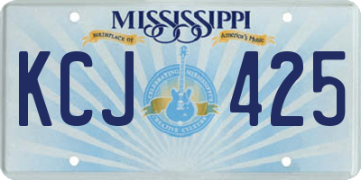 MS license plate KCJ425