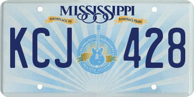 MS license plate KCJ428