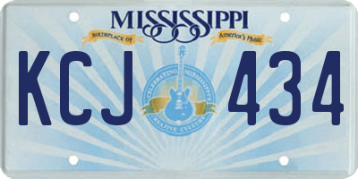 MS license plate KCJ434