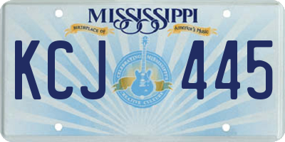 MS license plate KCJ445