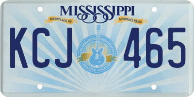 MS license plate KCJ465