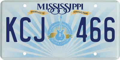 MS license plate KCJ466