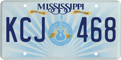MS license plate KCJ468