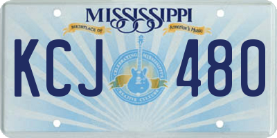 MS license plate KCJ480