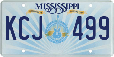 MS license plate KCJ499