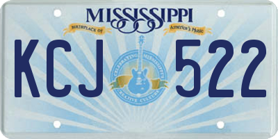 MS license plate KCJ522
