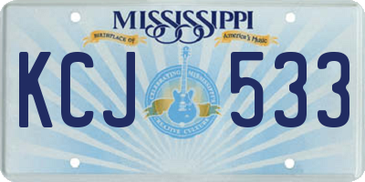 MS license plate KCJ533