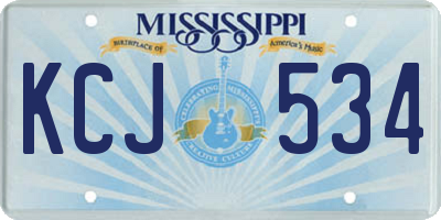 MS license plate KCJ534
