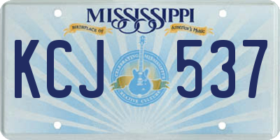 MS license plate KCJ537