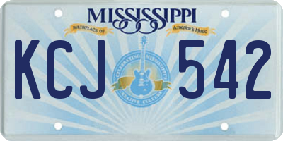 MS license plate KCJ542