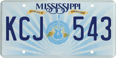 MS license plate KCJ543