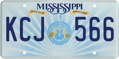 MS license plate KCJ566