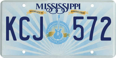 MS license plate KCJ572