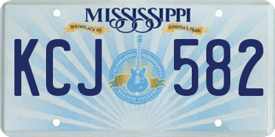 MS license plate KCJ582