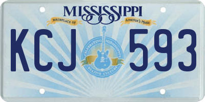 MS license plate KCJ593