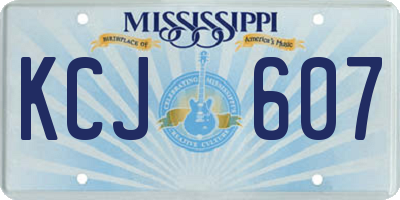 MS license plate KCJ607