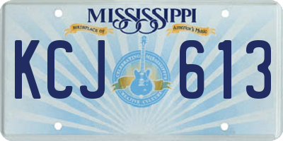 MS license plate KCJ613