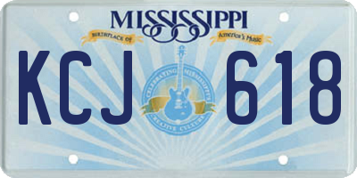 MS license plate KCJ618