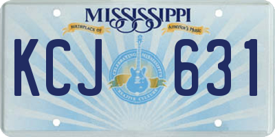MS license plate KCJ631