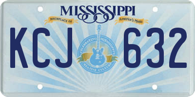 MS license plate KCJ632
