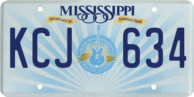 MS license plate KCJ634