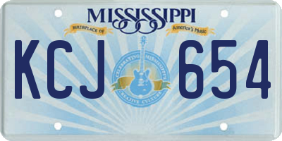 MS license plate KCJ654