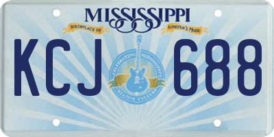 MS license plate KCJ688