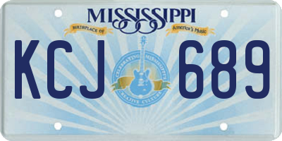 MS license plate KCJ689