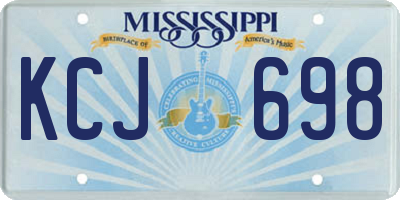 MS license plate KCJ698